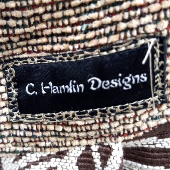 C.Hamlin Design Large Brown Flowered Purse W/Lg Appliqued Flower. Crossover - Picture 7 of 7